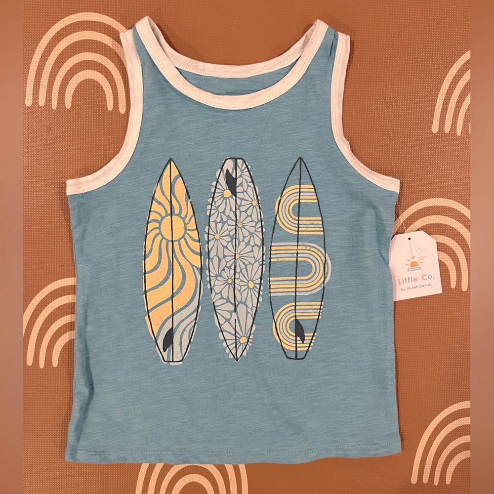 Toddler & Kid Little Co by Lauren Conrad Surfboard Raglan Tank 5T NWT